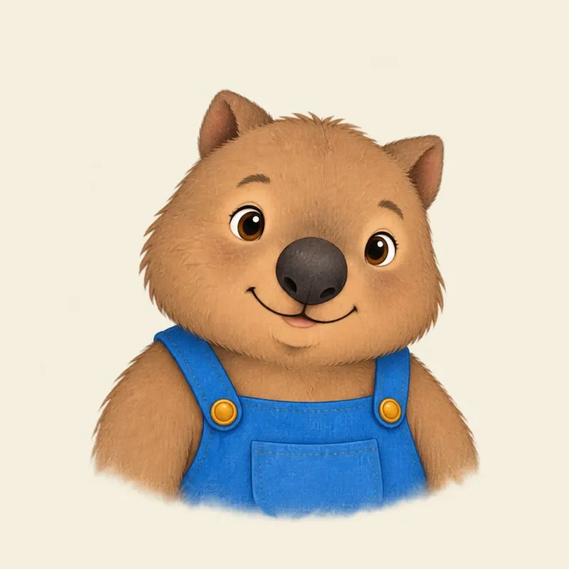 Portrait of Ned the wombat.