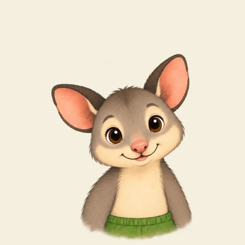 Portrait of Pip the possum.